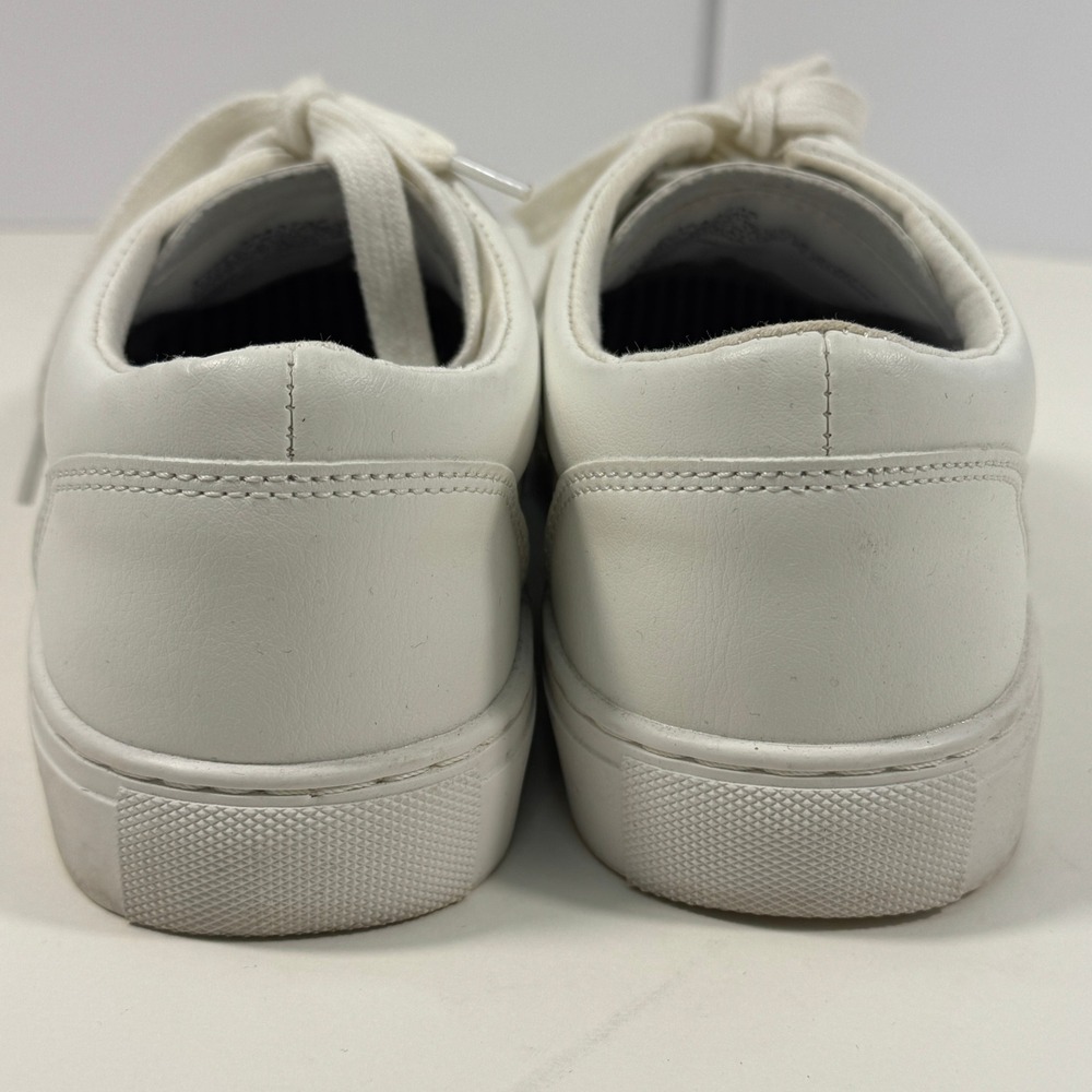 J.Crew White Leather Low Top Sneakers Women's size 7‎ Minimalist Lace-Up Shoes - Picture 6 of 13